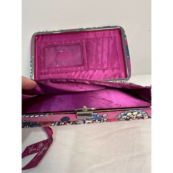 Vera Bradley paisley printed purple,blue & white snap open wallet.  #9-0245 - Picture 6 of 11